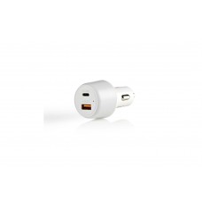 USB töltő 12-24V 48W, USB-C: 30W, USB-A: 3A, Quick Charge: 3.0 fehér